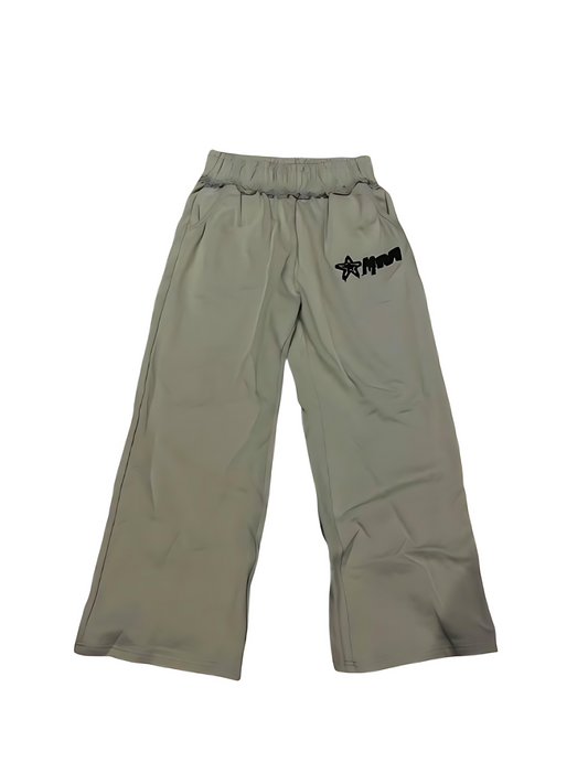 DISTRESSED GREY BAGGY JOGGERS
